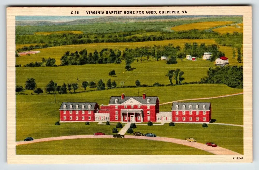 Baptist Home For Aged Building Culpeper Virginia Postcard Linen VA Unposted